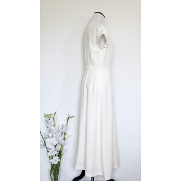 NEW! J. Crew Mathilde Midi Dress Luster Canvas Short Sleeve Cream Ivory SZ 2 - Picture 10 of 12